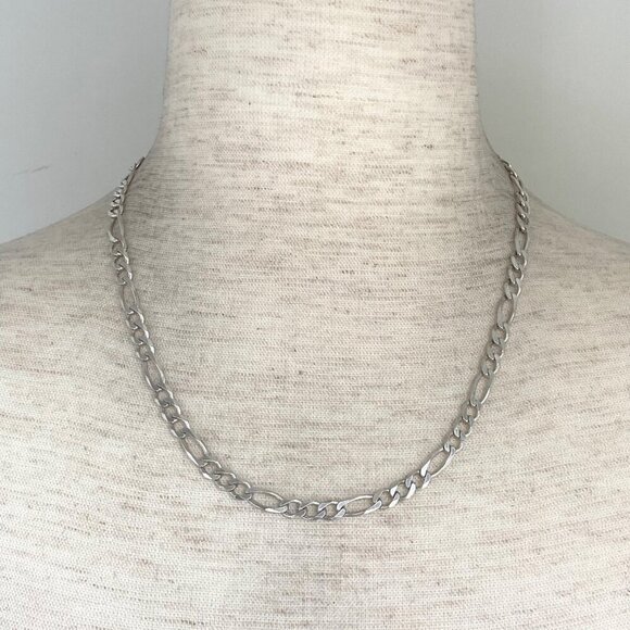 Italian Unisex Sterling Silver 925 5.5mm Figaro Chain Necklace 18" - Picture 11 of 16